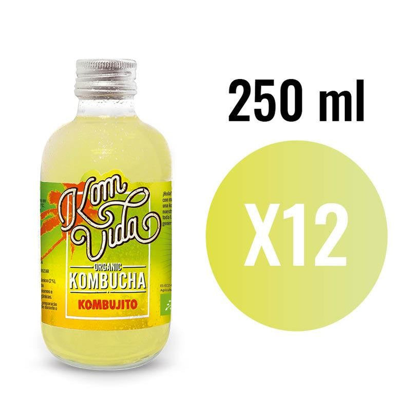 Kombucha Limon, Lima y Hierbabuena (Kombujito) Bio 12x250ml Komvida