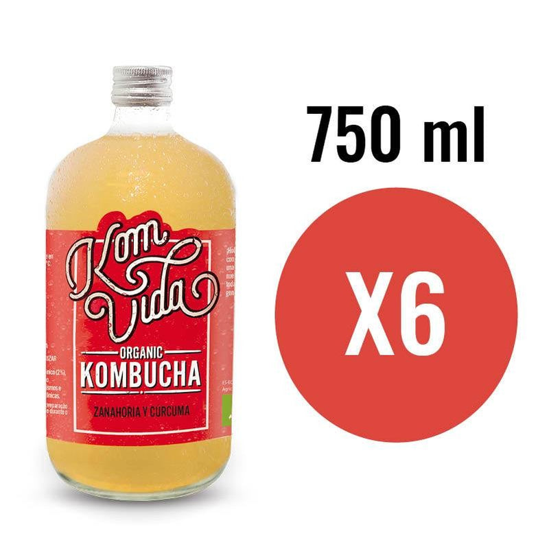 Kombucha Zanahoria y curcuma Bio 750ml Komvida