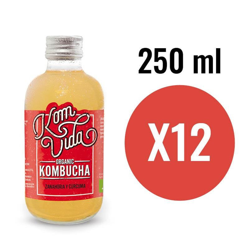 Kombucha Zanahorias y Cúrcuma Bio 250ml Komvida