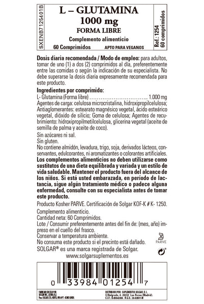 L-Glutamina 1000 mg - 60 Comprimidos