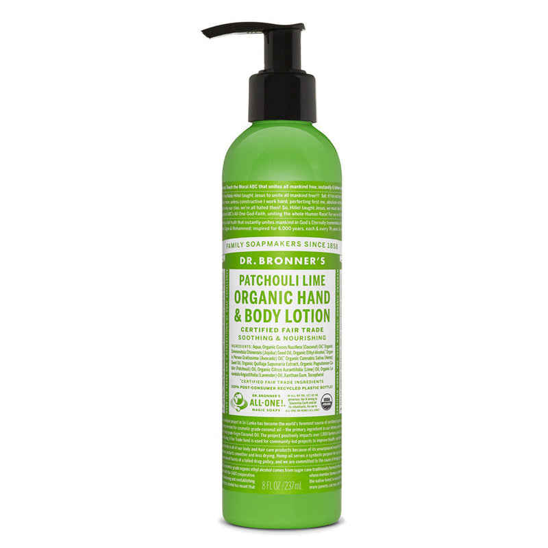 Locion de pachuli y lima bio 240ml Dr.Bronner&