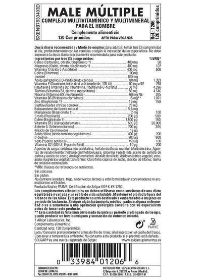 Male Múltiple (complejo para el hombre) - 120 Comprimidos