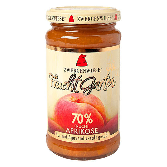 Mermelada de albaricoque con sirope de ágave bio 225 g Zwergenwiese
