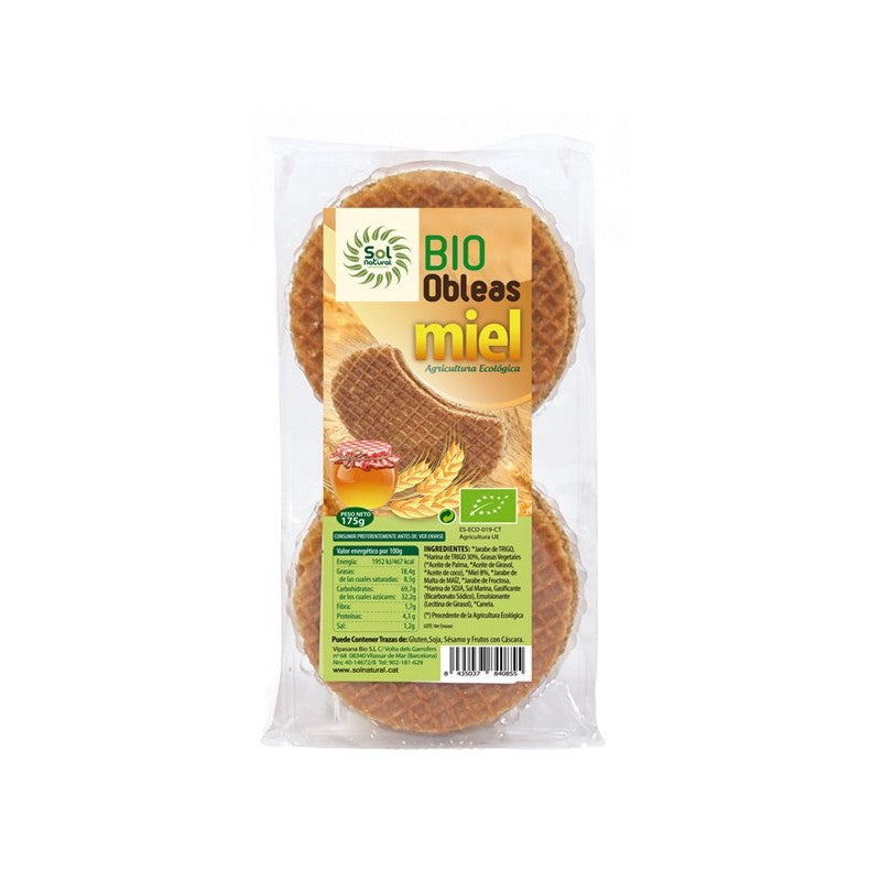 Oblea con miel bio 175g Sol Natural