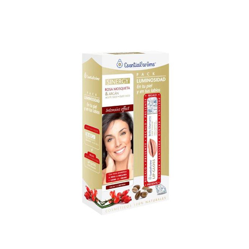 PACK SINERGY LUMINOSIDAD CREMA + BRILLO LABIAL - ESENTIAL AROMS - masquedietasonline.com 