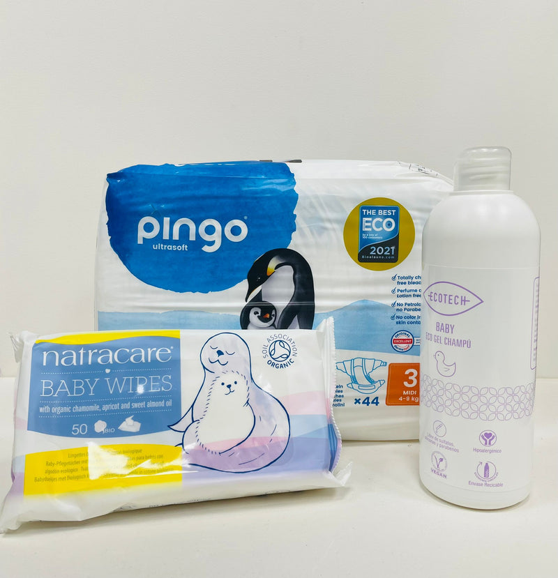 Pack Toallitas para bebé + Pañales + Gel Champú bebé