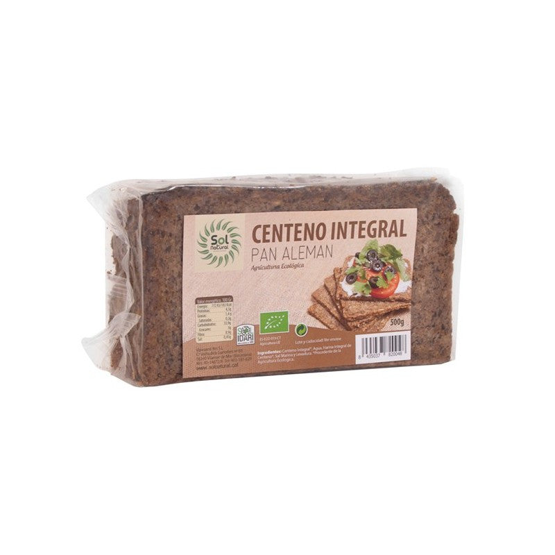 Pan aleman centeno integral bio 500g Sol natural