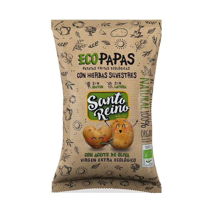 Patatas Fritas con Hierbas Silvestres en Aceite de Oliva Bio 90g Santo Reino