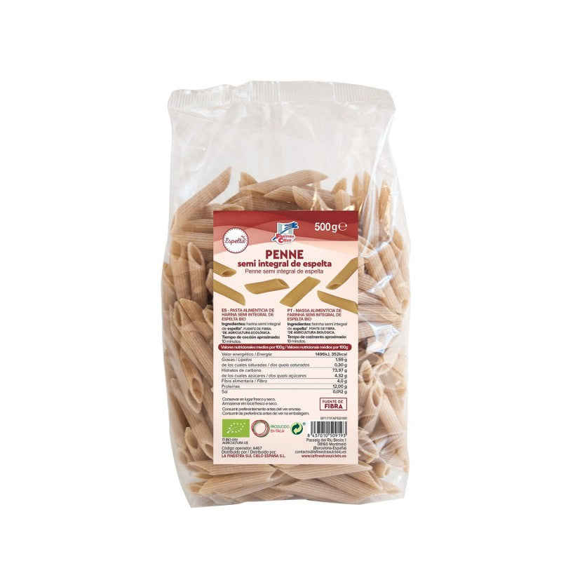 Penne semi integral de espelta bio 500g La Finestra