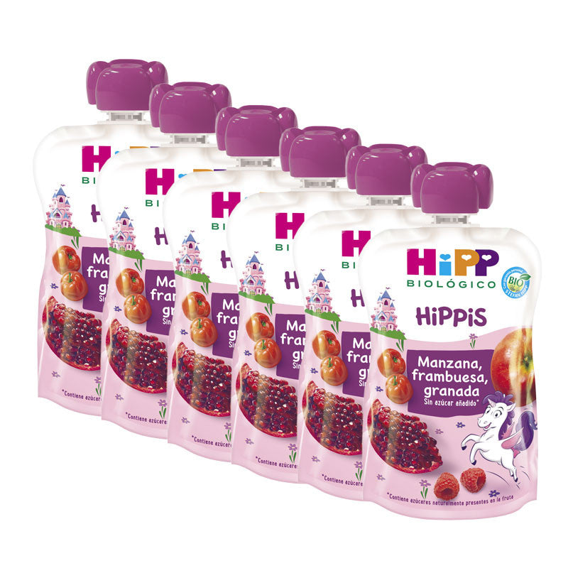 Pouches Unicornio (Manzana,frambuesa,granada) Bio 6x100g Hipp