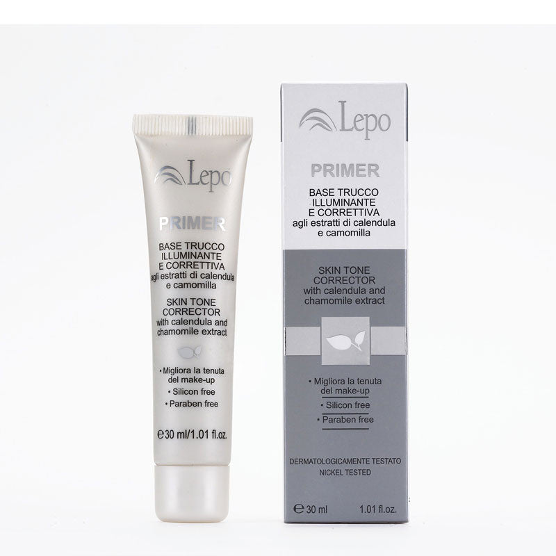 Primer-base maquillaje iluminadora y correctora blanco perla 30 ml Lepo