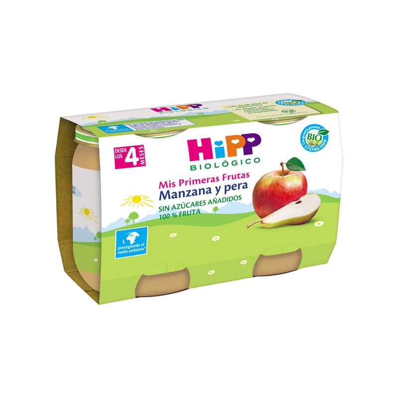 Pure de manzana y pera +4M 2x125g Hipp