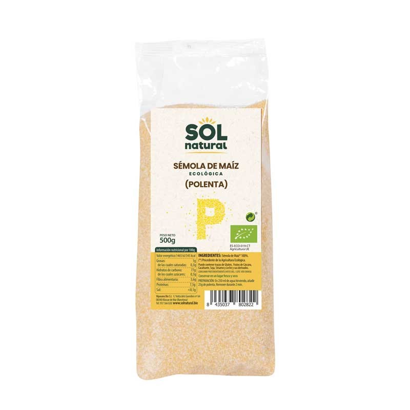 Sémola de maíz (polenta) bio 500 g Sol Natural