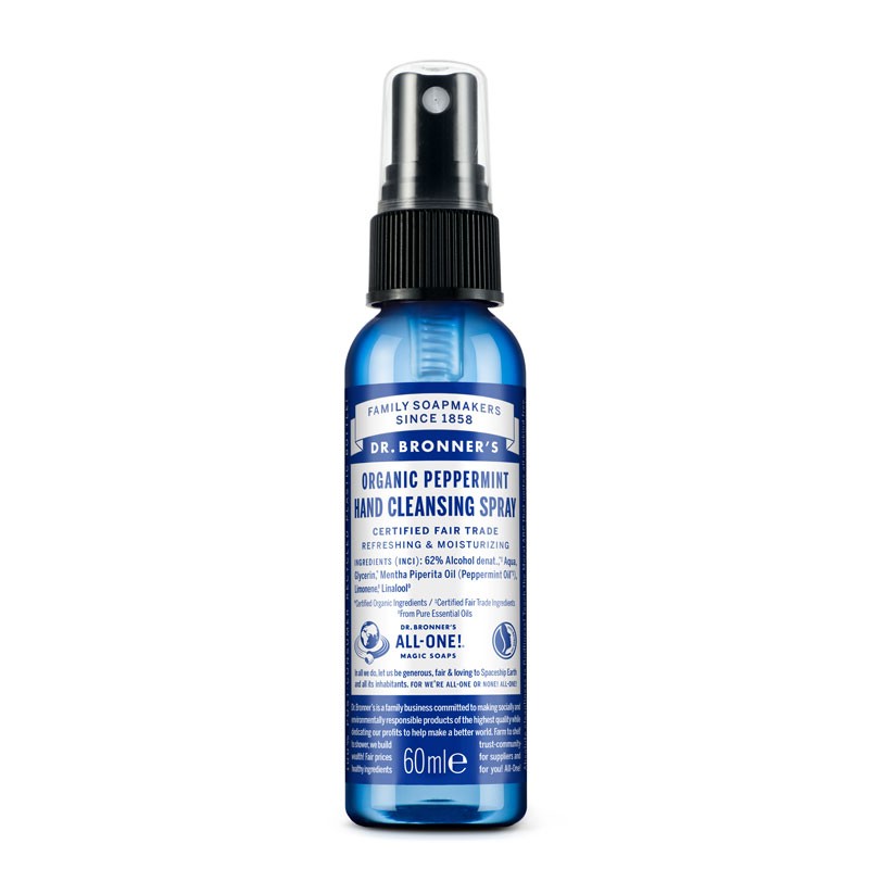 Spray desinfectante de manos menta 60ml Dr.Bronner&