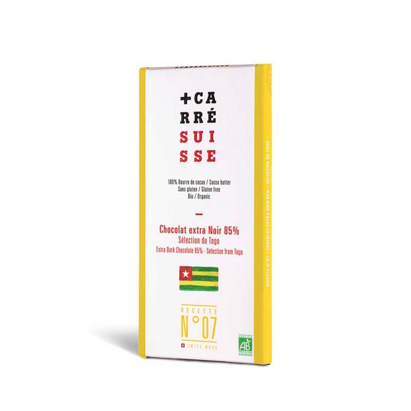 Tableta chocolate negro 85% Togo Bio 100g Carre Suisse