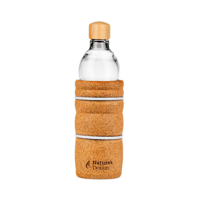 Botella de cristal 300ml tapón madera - Nature`s Desing