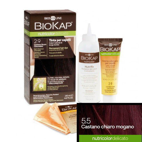 TINTE 5.50 DELICATO CASTAÑO CAOBA 140 ML.BIOKAP