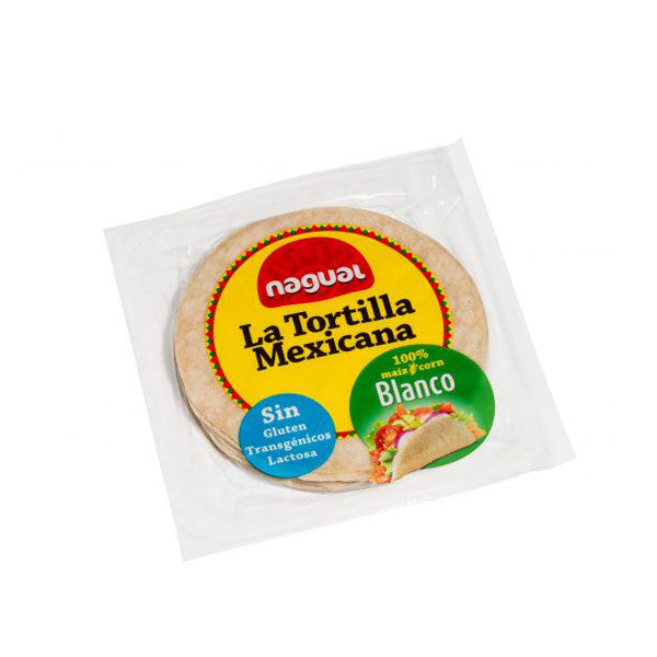Tortilla maiz blanco sin gluten 200g Nagual