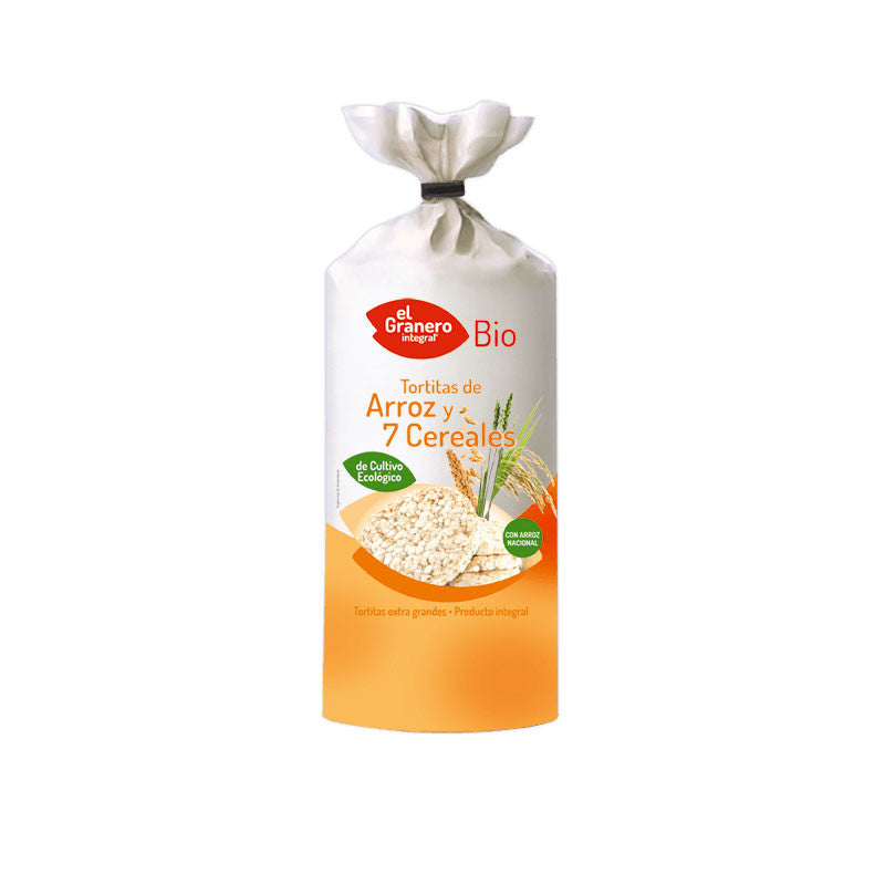 TORTITAS DE ARROZ Y 7 CEREALES BIO, 100G - EL GRANERO INTEGRAL - masquedietasonline.com 