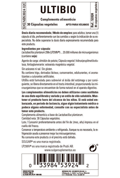 Ultibio - 30 Cápsulas vegetales
