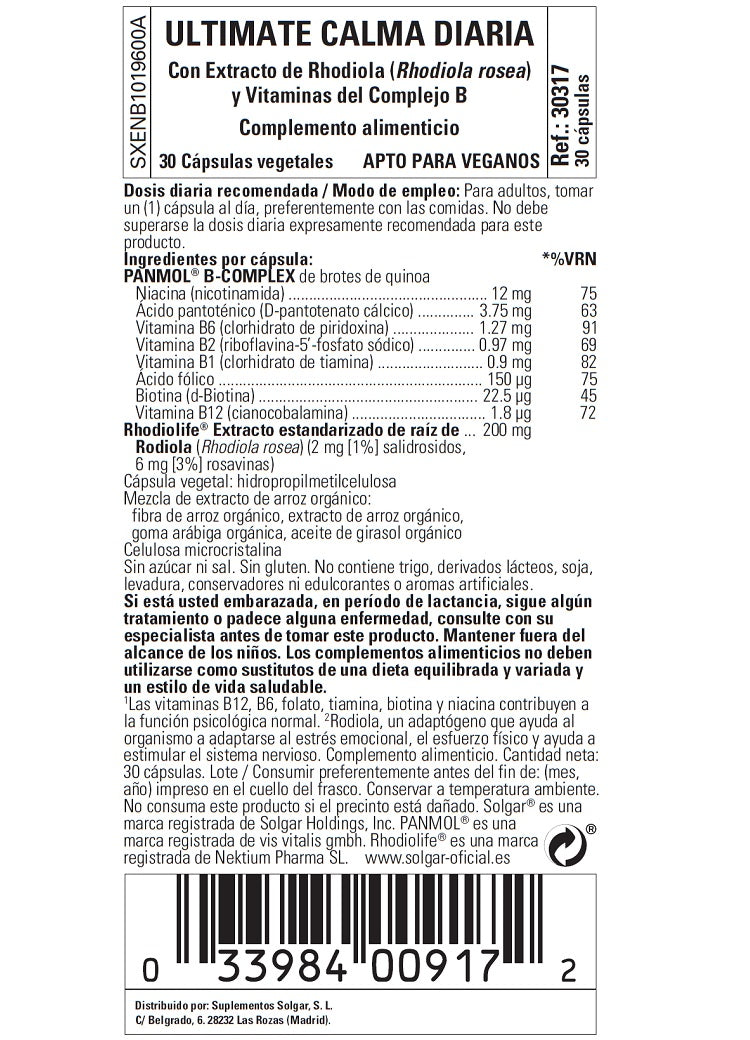 Ultimate Calma Diaria - 30 Cápsulas vegetales