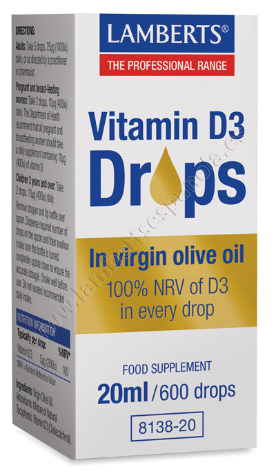 Vitamina D líquida, en gotas como D3 o colecalciferol