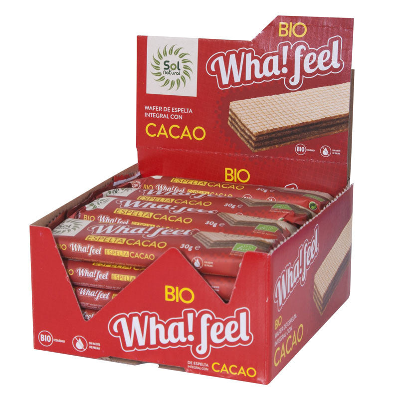 Whafeel Snack espelta y cacao bio 20x30g Sol Natural