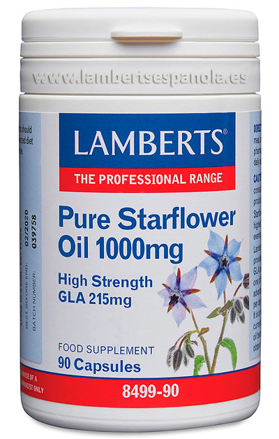 Aceite de Borraja Puro 1000 mg con 215 mg de GLA por cápsula - Lamberts
