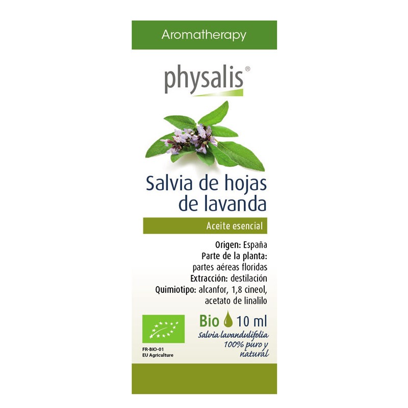 Aceite esencial de salvia de hojas de lavanda bio 10ml Physalis