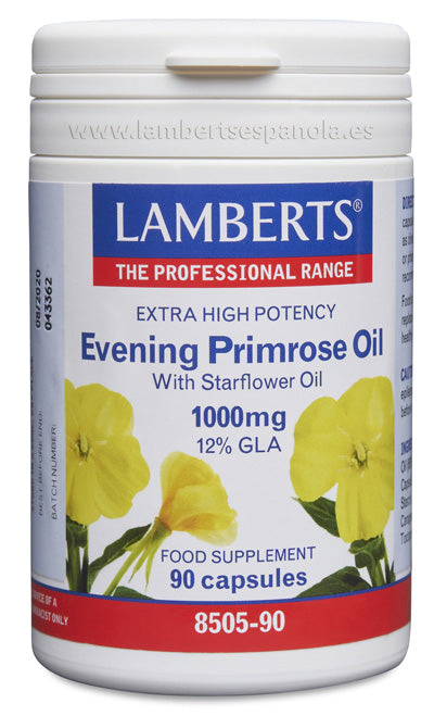 Aceite de Prímula con Borraja 1000 mg con Vitamina E - Lamberts