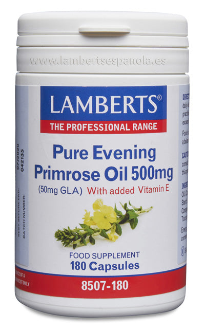 Aceite de Prímula u Onagra Puro 500 mg con Vitamina E - Lamberts