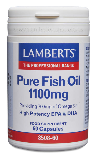 Aceite de Pescado Puro 1100 mg con 700 mg de Omega 3 - Lamberts