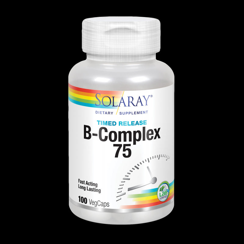 B Complex 75 - 100 VegCaps acción retardada.Sin gluten. Apto para veganos