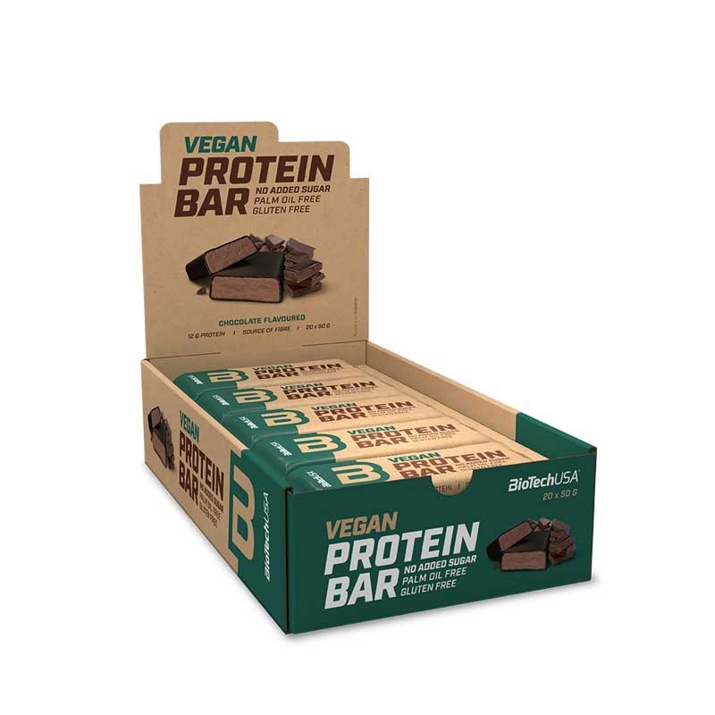 Barrita de proteina vegana chocolate 20x50g BioTechUSA