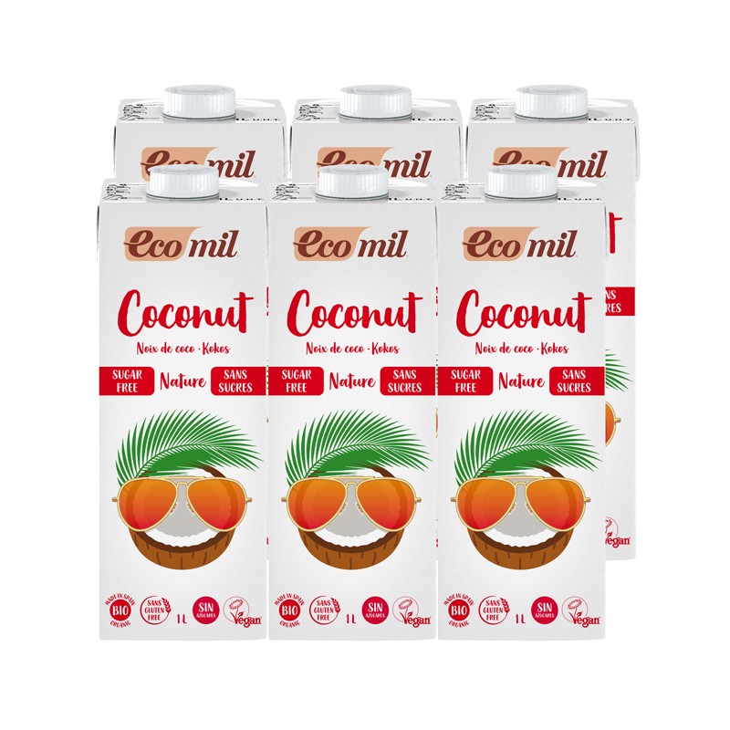 Bebida coconut nature sin azucar Bio 6x1L Ecomil