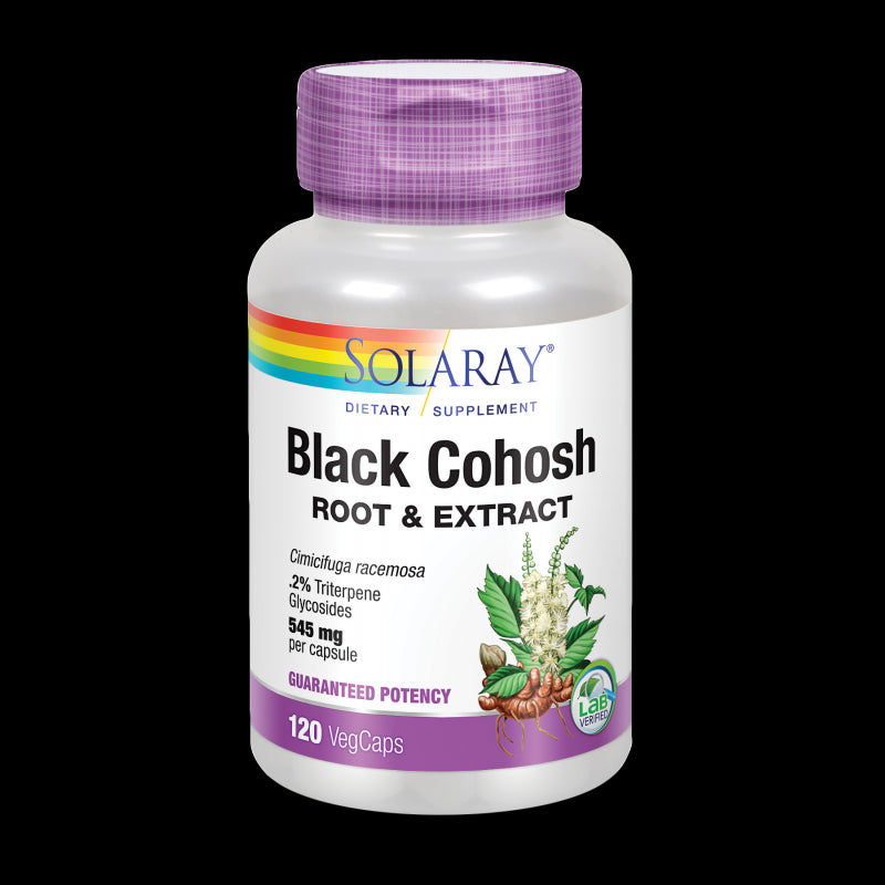 Black Cohosh (Cimicifuga) 120 VegCaps. Sin gluten. Apto para veganos.