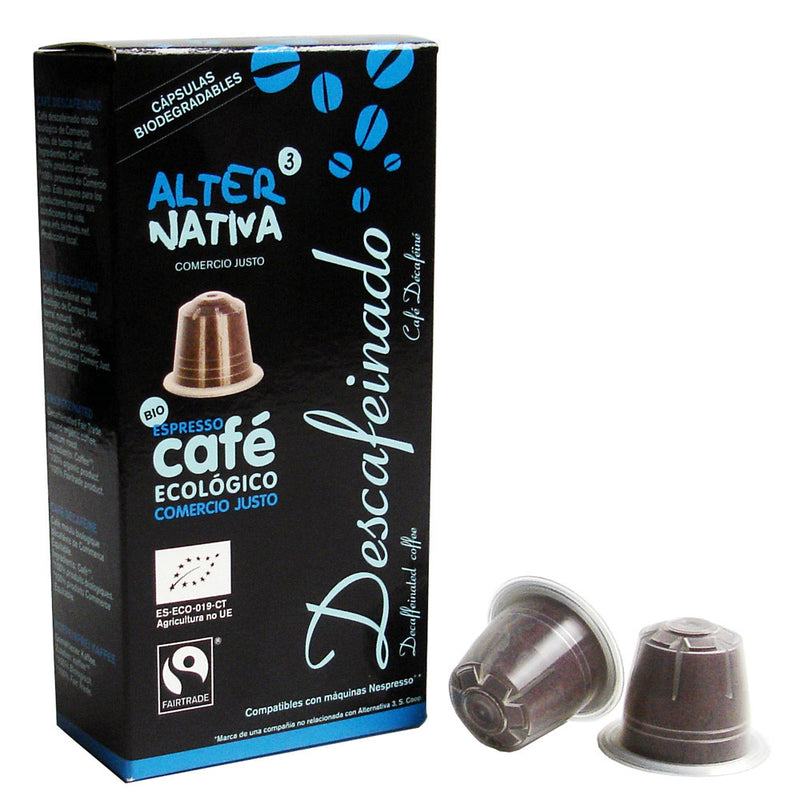 Cafe descafeinado en capsulas bio 5.5g 10 unidades Alternativa 3