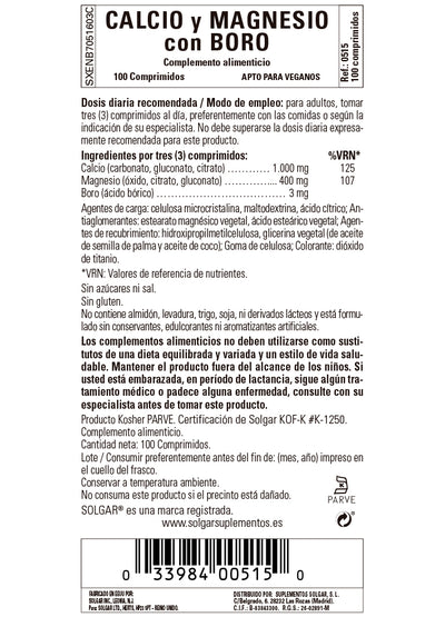 Calcio / Magnesio plus Boro - 100 Comprimidos