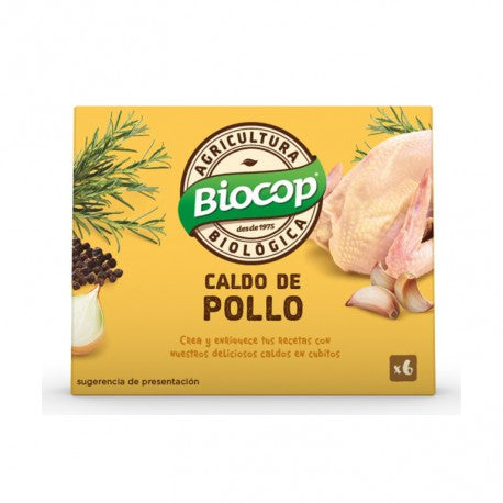 Caldo de pollo cubitos bio 6x11g Biocop