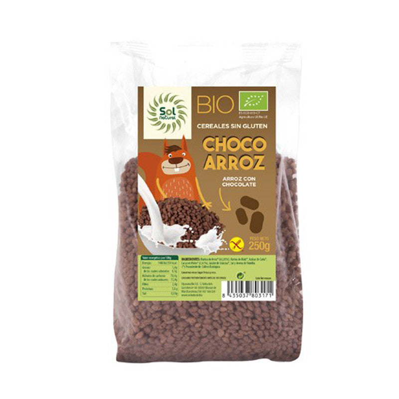 Cereales Choco arroz hinchado sin gluten Bio 250g Sol Natural