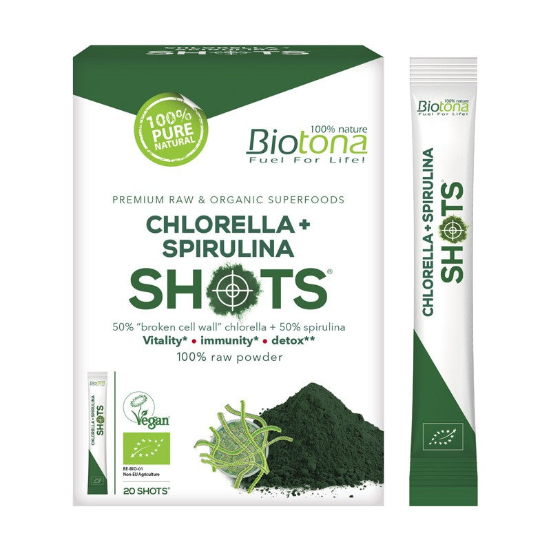 Chlorella+Spirulina Shots Bio 20x2,2g Biotona