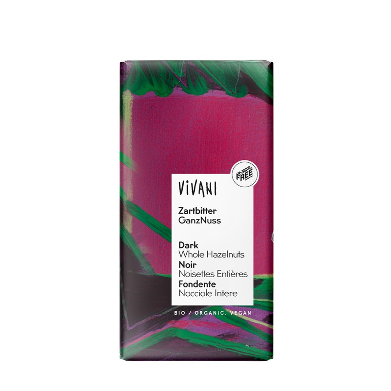 Chocolate negro 55% con avellanas enteras bio 100g Vivani