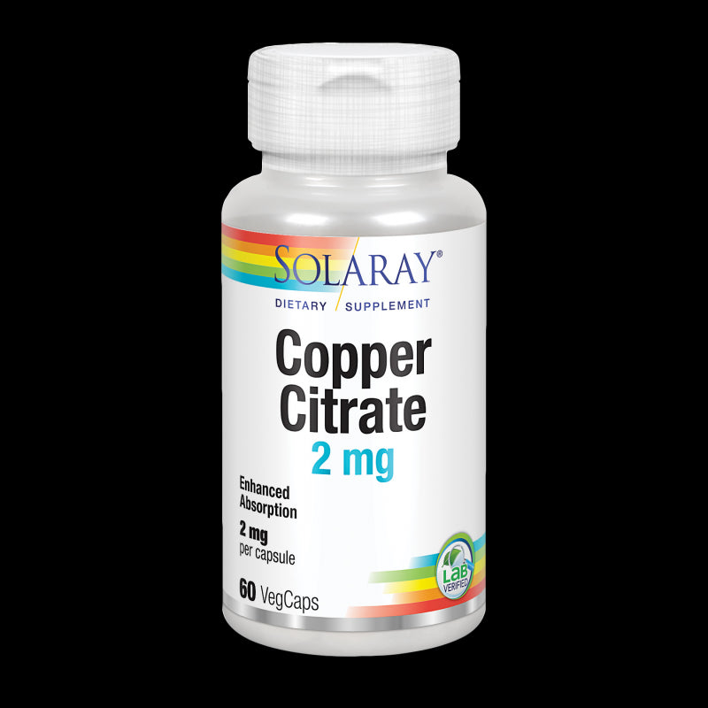 Copper Citrate- 60 VegCaps. Apto para veganos