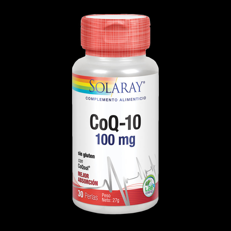 CoQ10 100 mg- 30 perlas. Sin gluten