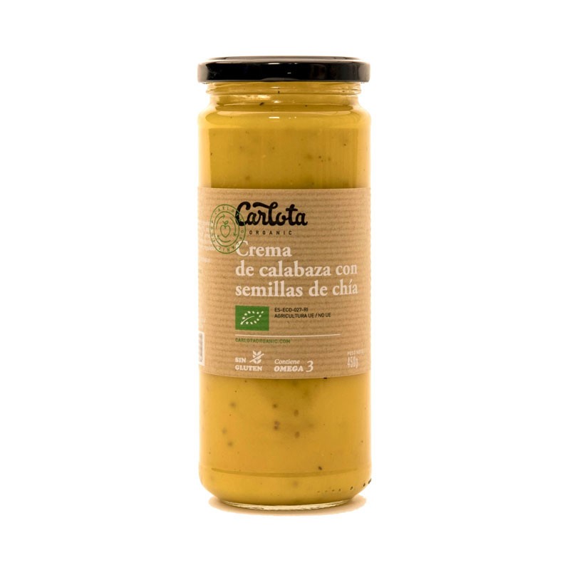 Crema calabaza con semillas de chia 450ml Carlota Organic
