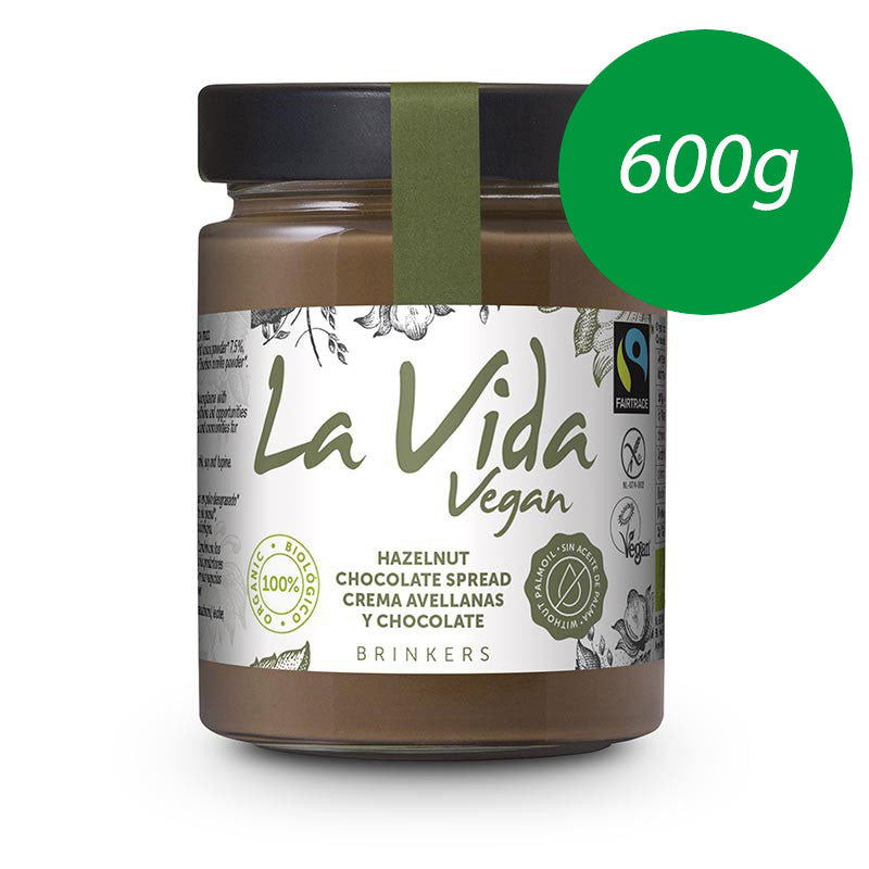 Crema de chocolate con avellanas Bio 600g La Vida Vegan