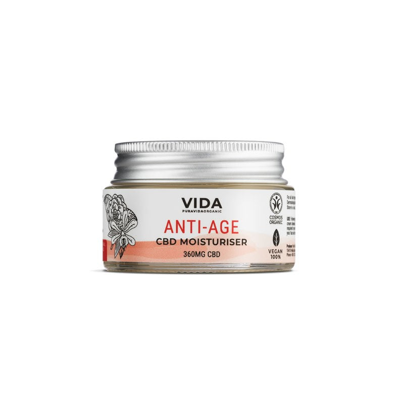 Crema Facial Hidratante Antiedad CBD Vainilla y Rosa Bio 30ml Pura Vida