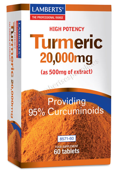 Cúrcuma o Turmeric 20.000 mg como extracto de Cúrcuma longa