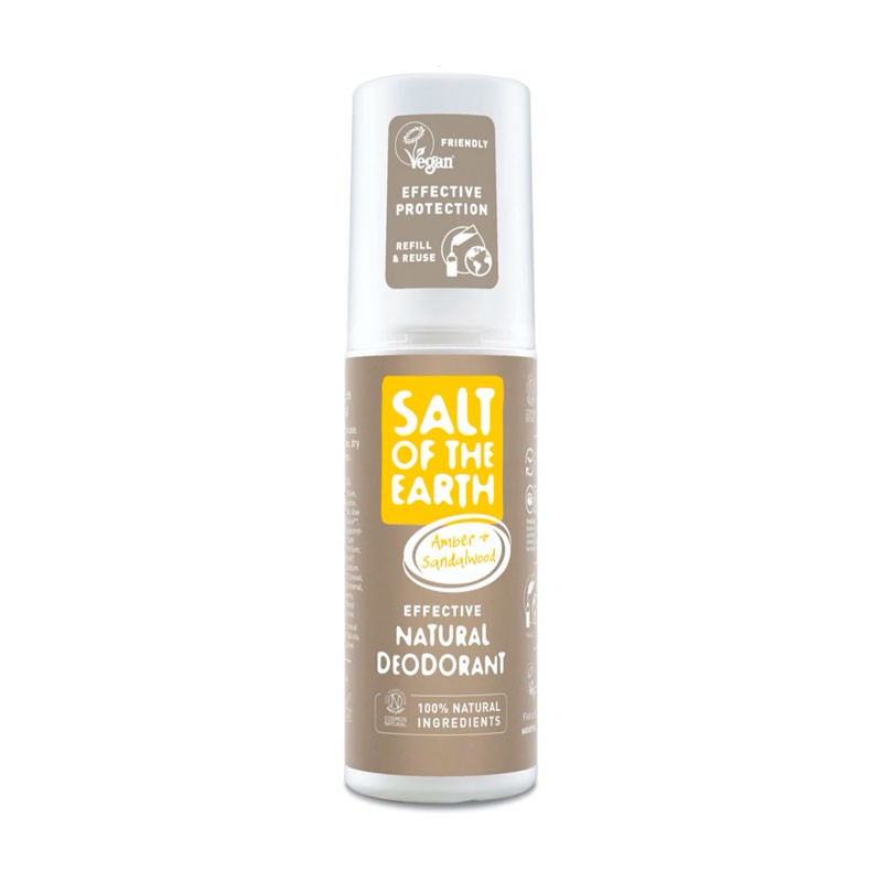 Desodorante natural Ambar y Sandalo Spray 100ml Salt of the Earth