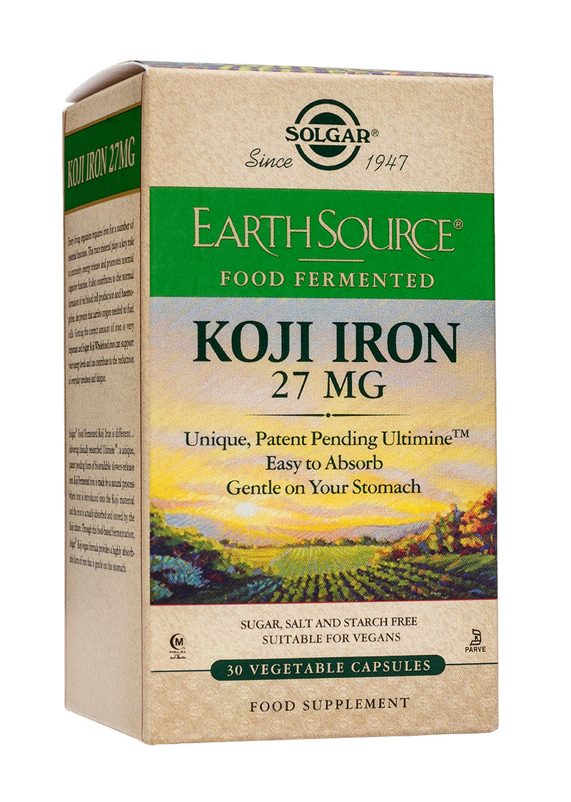 Earth Source® Koji Iron Food Fermented 27 mg - 30 Cápsulas vegetales